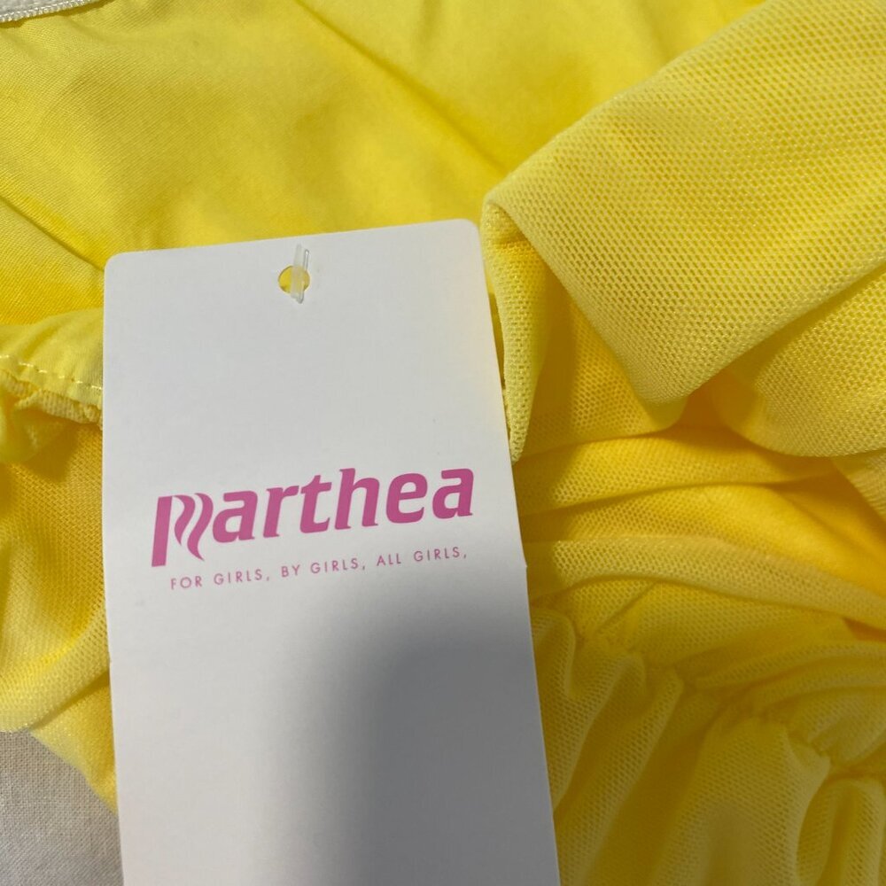 Strapless Yellow Ruched Crop Top - Picture 8 of 11